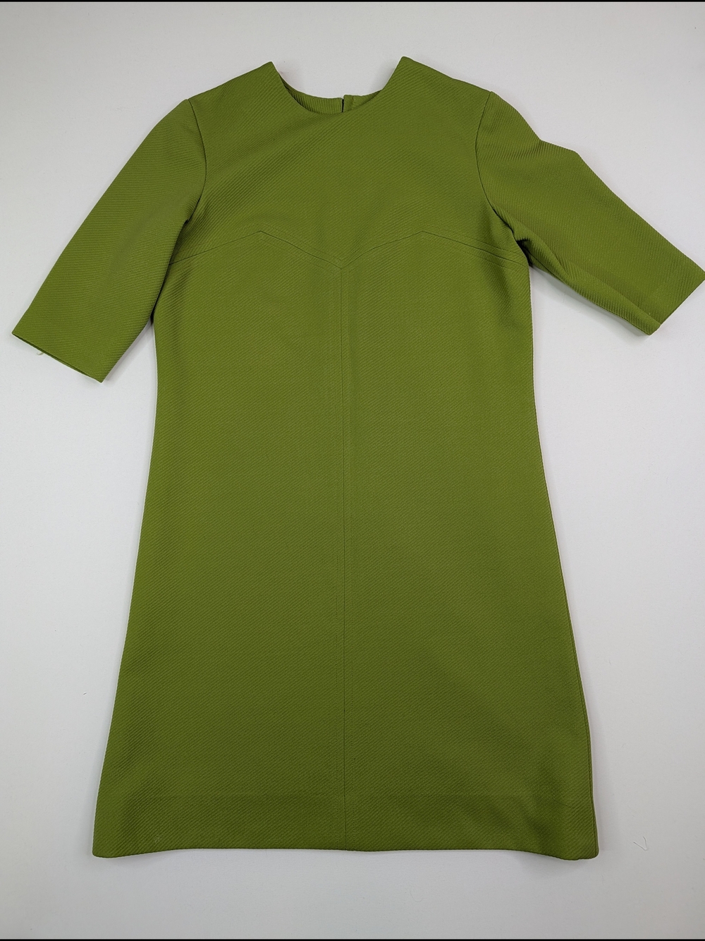 True Vintage 1960s Women’s Green Midi Shift Dress Go Go Mod